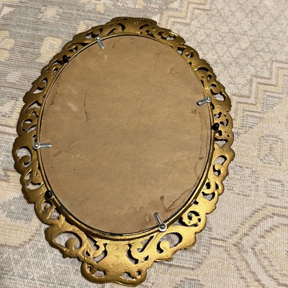 NICE VINTAGE JM 60 CAST IRON ART ORNAT METAL PICTURES FRAME HEAVY WALL M…